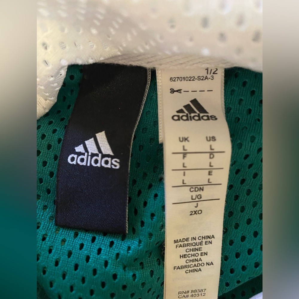 Adidas Blue/Green/White Windbreaker, Size L - Picture 3 of 3